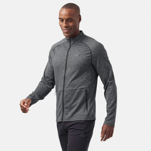 Polaire Tencia Mid Layer Dark Full Zip Grey Melange