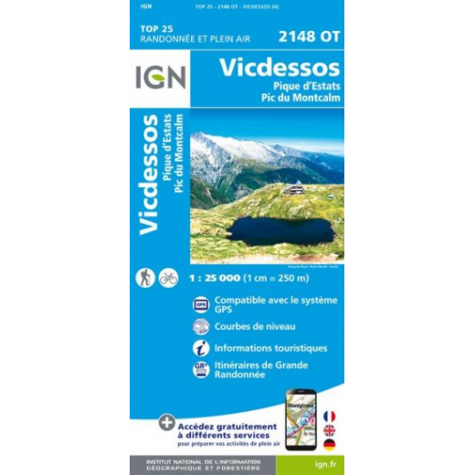 Carte Ign 2148otr Vicdessos / Pic D'estats