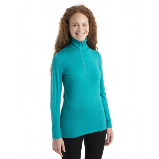 T-shirt Femme 200 Oasis Ls Half Zip Flux Green