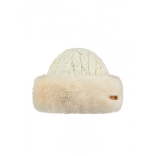 Bonnet Fourrure Fur Cable Femme Blanc