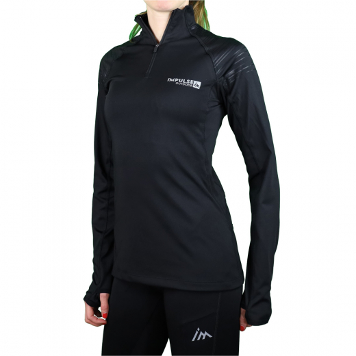 Ladies Fleece 1/2 Zip Top Trail+ Black