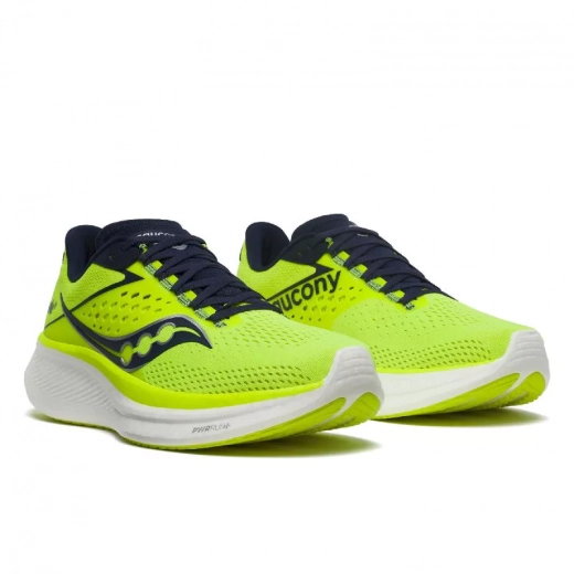 CHAUSSURE DE RUNNING RIDE 17 CITRON NAVY