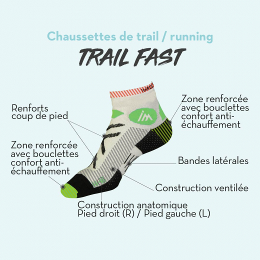 Chaussettes Trail Fast Vert X1p