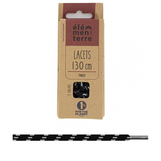 Lacets Twist Noir Gris