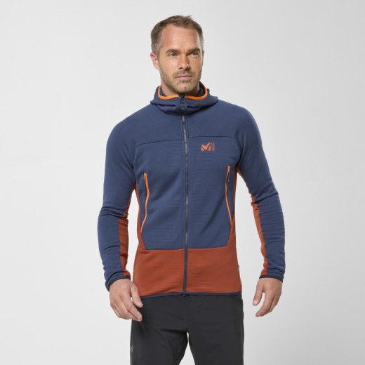 Polaire Fusion Grid Hoodie Rust Saphir