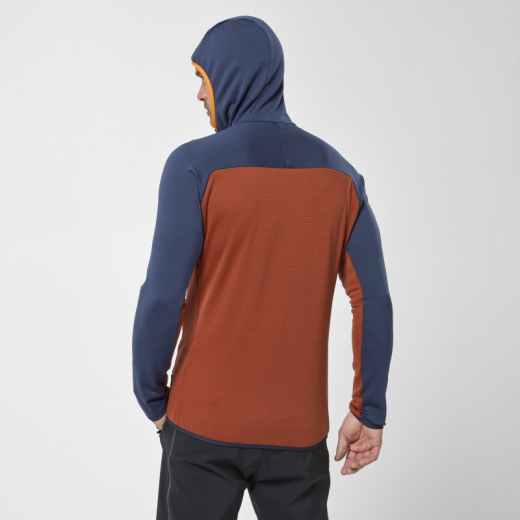 Polaire Fusion Grid Hoodie Rust Saphir