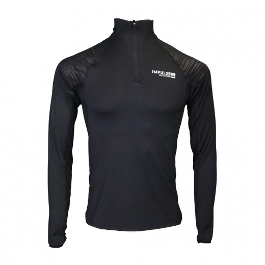 Men Fleece 1/2 Zip Top Trail+ Black