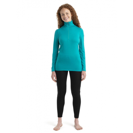 T-shirt Femme 200 Oasis Ls Half Zip Flux Green