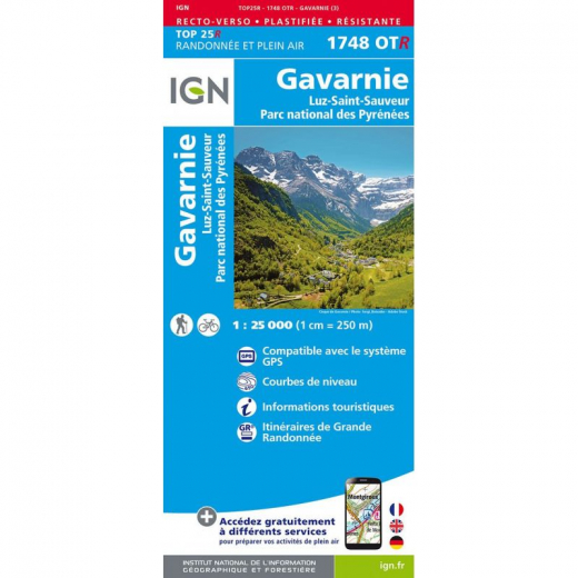 Carte Ign 1748otr Gavarnie