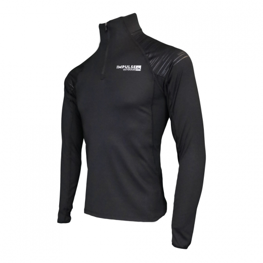 Men Fleece 1/2 Zip Top Trail+ Black