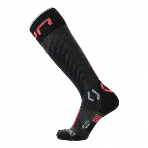 Chaussettes Ski Merino One Femme Anthracite Rose