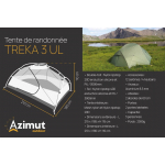 Treka 3 Ul Tente Randonnée 3 Places Azimut Outdoor