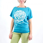 T-shirt Commited To Freedom Femme Bleu Lagon