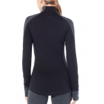 T-shirt Ml Femme 260 Zone 1/2 Zip Jet Hthr/black