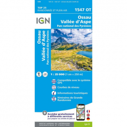 Carte Ign 1547ot Ossau - Vallee D'aspe