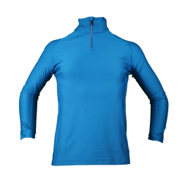 T-shirt Ml Classique 1/2 Zip Blue