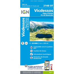 Carte Ign 2148ot Vicdessos-pics Estats/montcalm